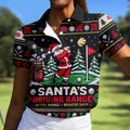 Santa Driving Range Christmas Golf Shirt, Ladies Golf Shirts, Womens Golf Apparel