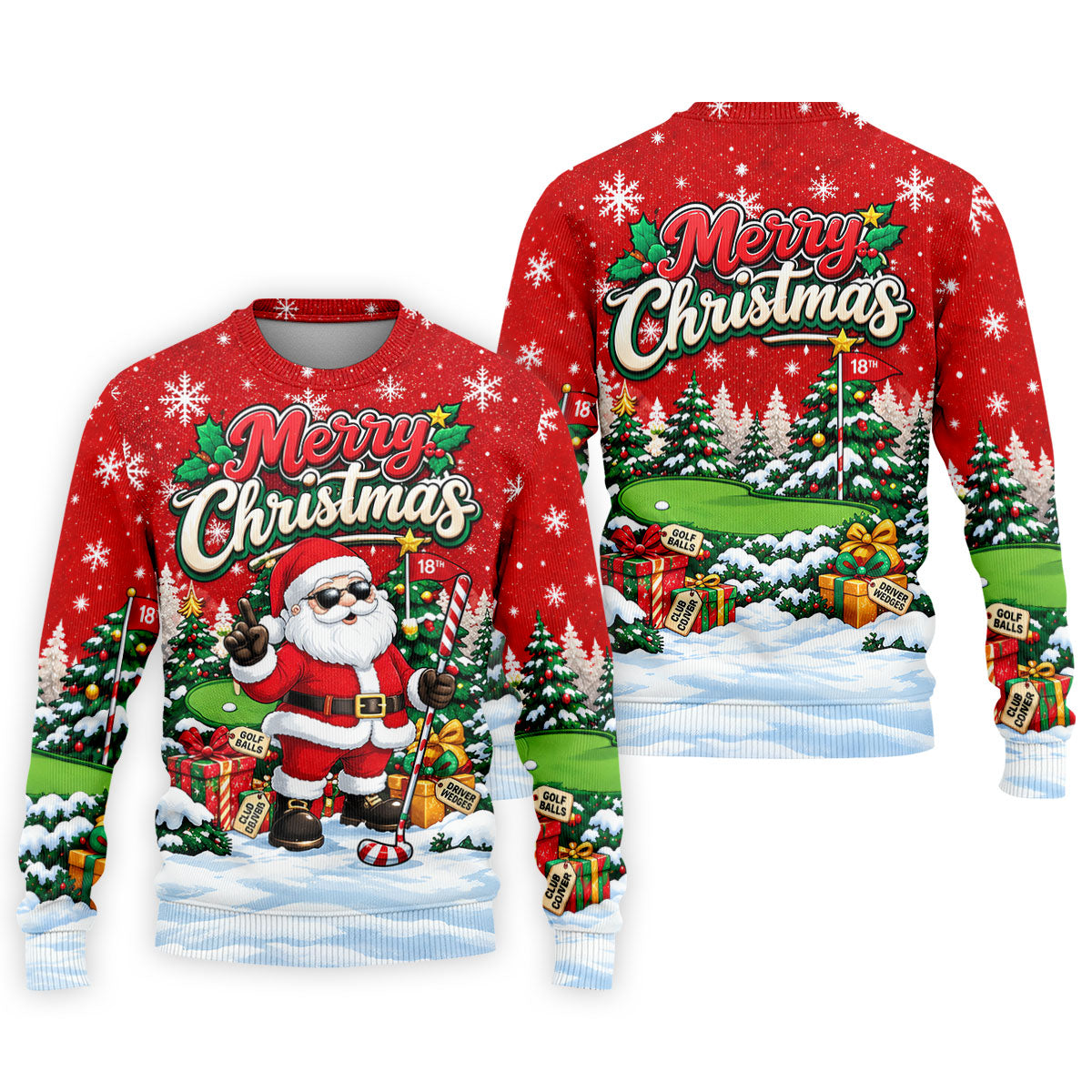 Retro Merry Christmas Script Christmas Golf Shirt, Mens Golf Polo, Mens Golf Shirts