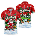 Retro Merry Christmas Script Christmas Golf Shirt, Mens Golf Polo, Mens Golf Shirts