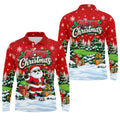Retro Merry Christmas Script Christmas Golf Shirt, Mens Golf Polo, Mens Golf Shirts