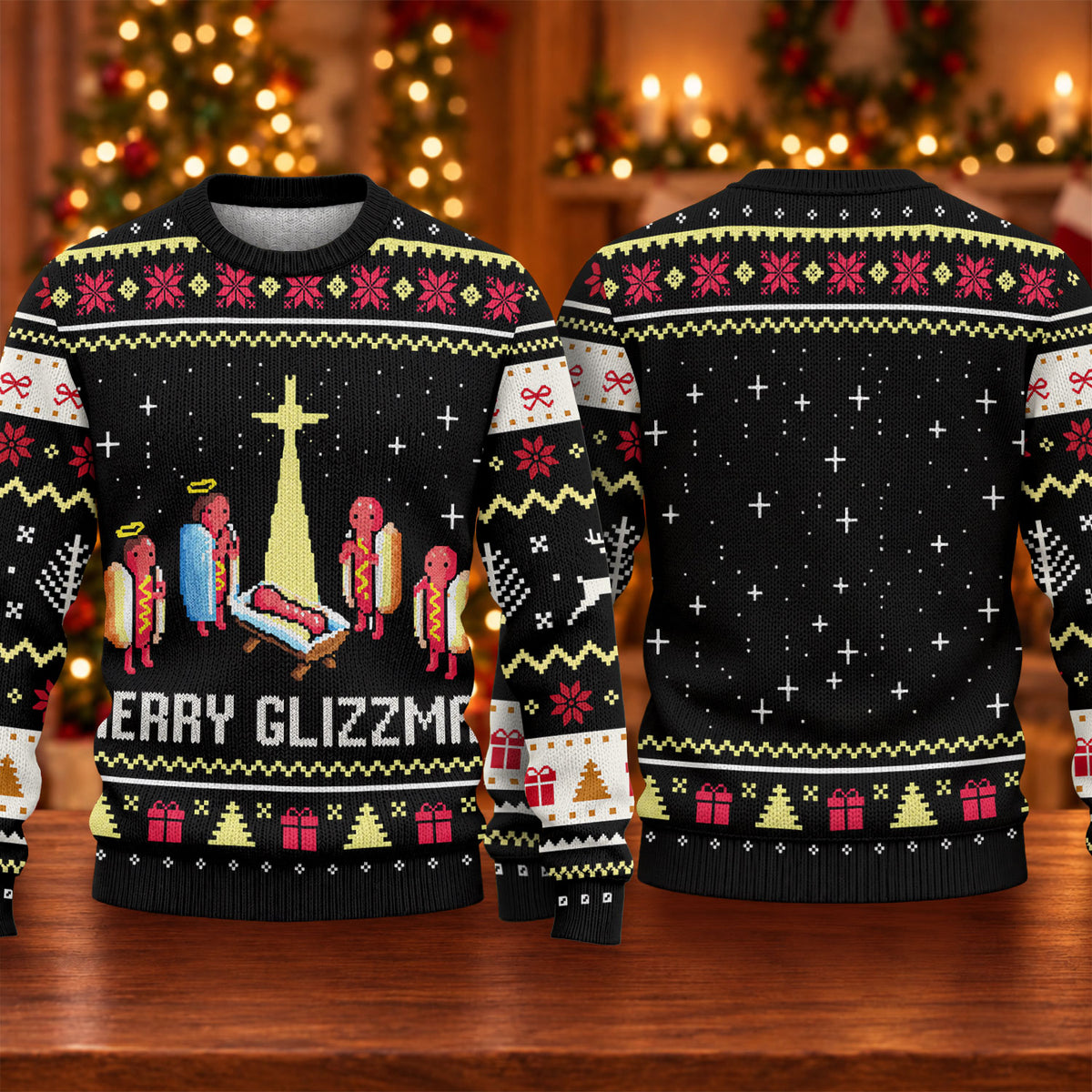 Ugly Christmas Sweater Merry Glizzmas Hot Dogs, Christmas Golf Gift, Golf Lover Gifts