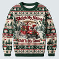 Ugly Christmas Sweater Sleigh My Name Golf Cart, Ugly Sweater Party, Golf Lover Gifts