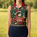 Festive Cat Lights Christmas Golf Shirt, Womens Golf Tops, Golf Shirts For Women