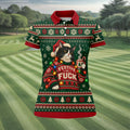 Festive Cat Lights Christmas Golf Shirt, Womens Golf Tops, Golf Shirts For Women