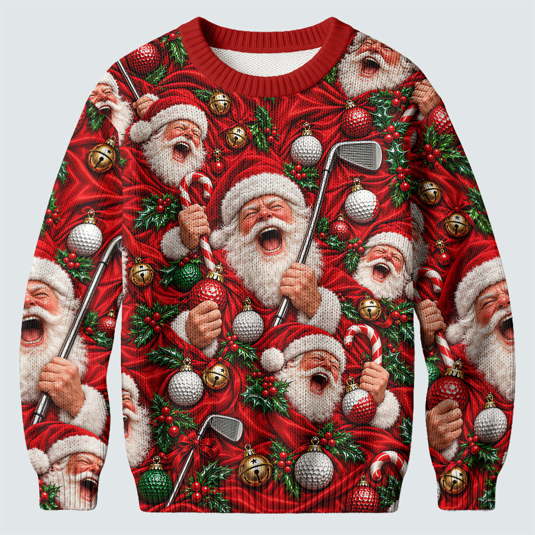 Ugly Christmas Sweater Santa Golf Ornaments, Ugly Sweater Party, Christmas Gifts