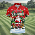 Retro Merry Christmas Script Christmas Golf Shirt, Mens Golf Polo, Mens Golf Shirts
