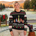Ugly Christmas Sweater Merry Glizzmas Hot Dogs, Christmas Golf Gift, Golf Lover Gifts