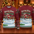 Ugly Christmas Sweater Driving Home For Christmas, Golf Lover Gifts, Funny Xmas Gift