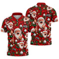 Santa Golf Ornaments Christmas Golf Shirt, Golf Shirts For Men, Mens Golf Shirts