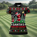 Santa Driving Range Christmas Golf Shirt, Ladies Golf Shirts, Womens Golf Apparel