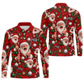Santa Golf Ornaments Christmas Golf Shirt, Golf Shirts For Men, Mens Golf Shirts