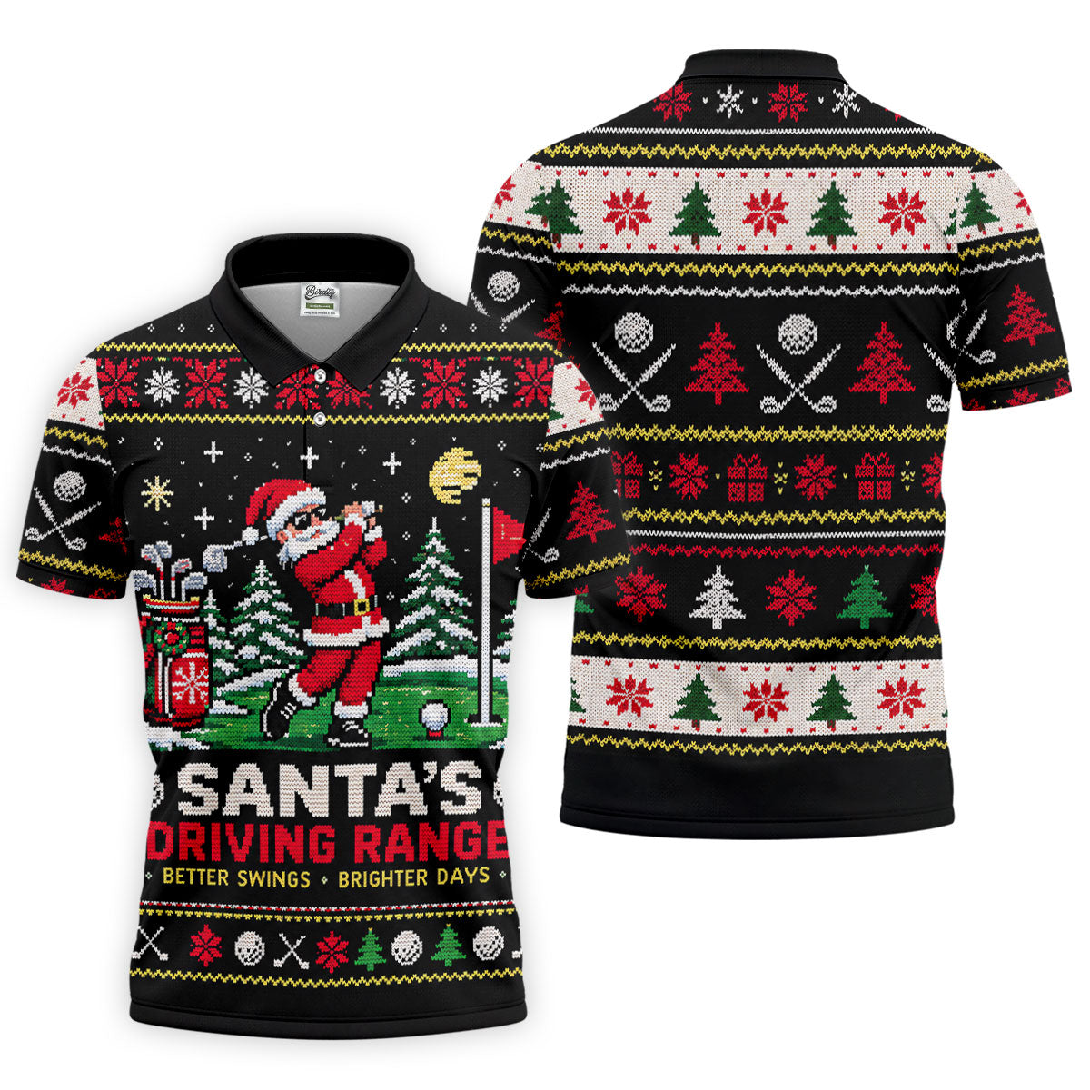 Santa Driving Range Christmas Golf Shirt, Golf Shirts For Men, Mens Golf Apparel