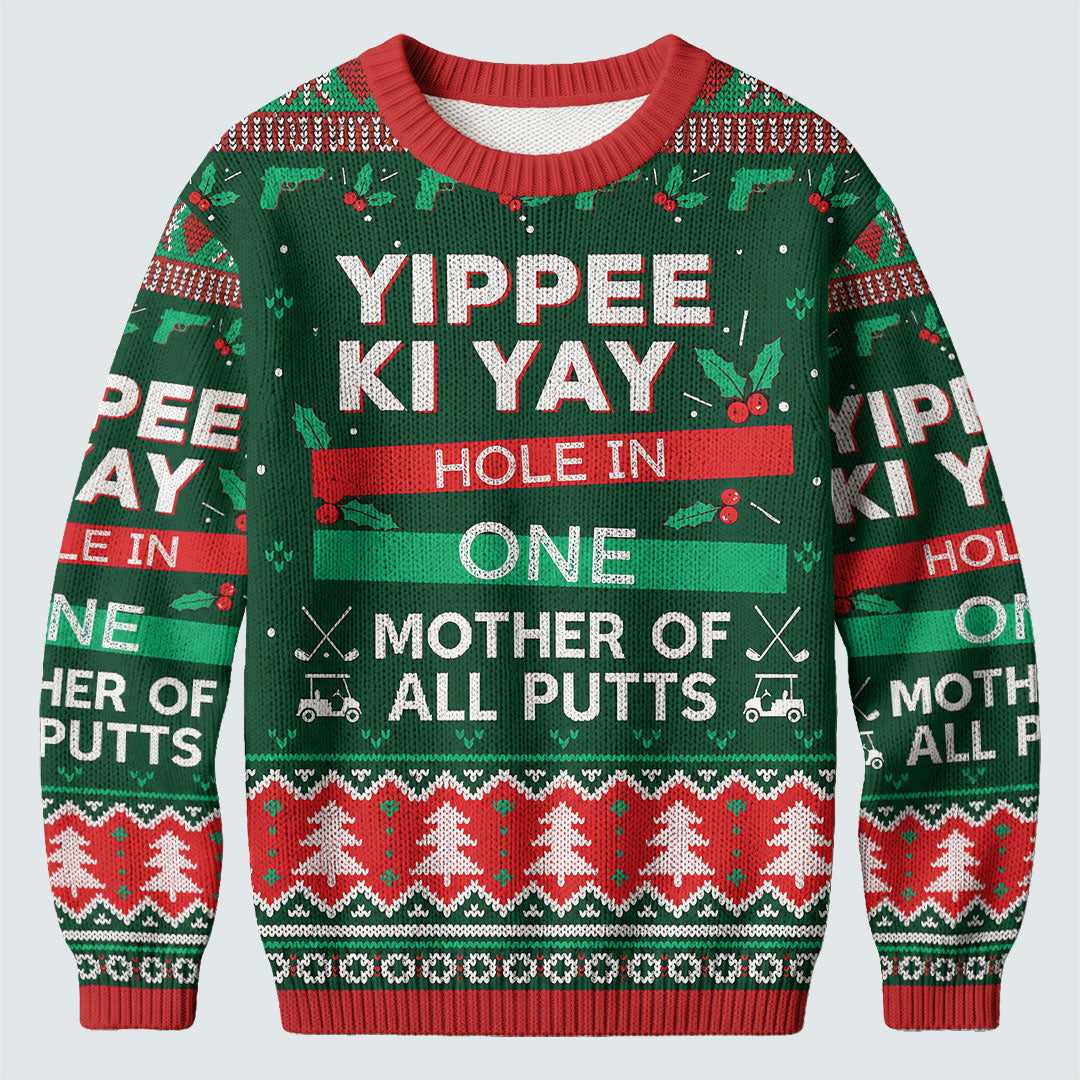 Ugly Christmas Sweater Yippee Ki Yay Hole In One, Golf Lover Gifts, Christmas Gifts