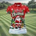Retro Merry Christmas Script Christmas Golf Shirt, Womens Golf Tops, Ladies Golf Tops