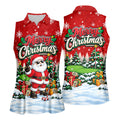 Retro Merry Christmas Script Christmas Golf Shirt, Womens Golf Tops, Ladies Golf Tops