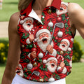 Santa Golf Ornaments Christmas Golf Shirt, Womens Golf Tops, Golf Gifts For Women