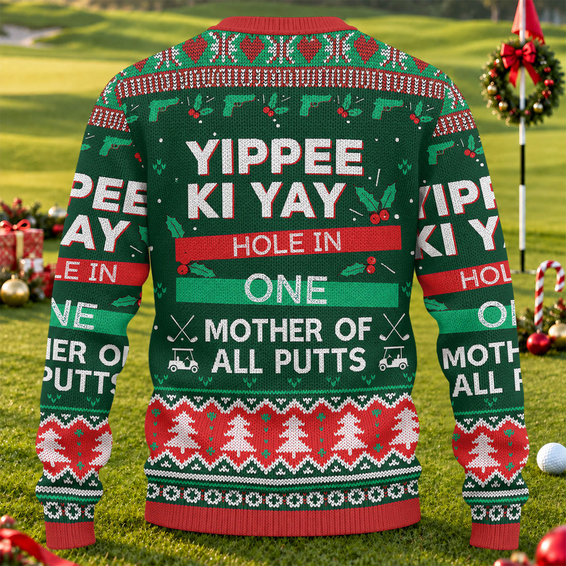 Ugly Christmas Sweater Yippee Ki Yay Hole In One, Golf Lover Gifts, Christmas Gifts