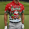 Retro Merry Christmas Script Christmas Golf Shirt, Mens Golf Polo, Mens Golf Shirts
