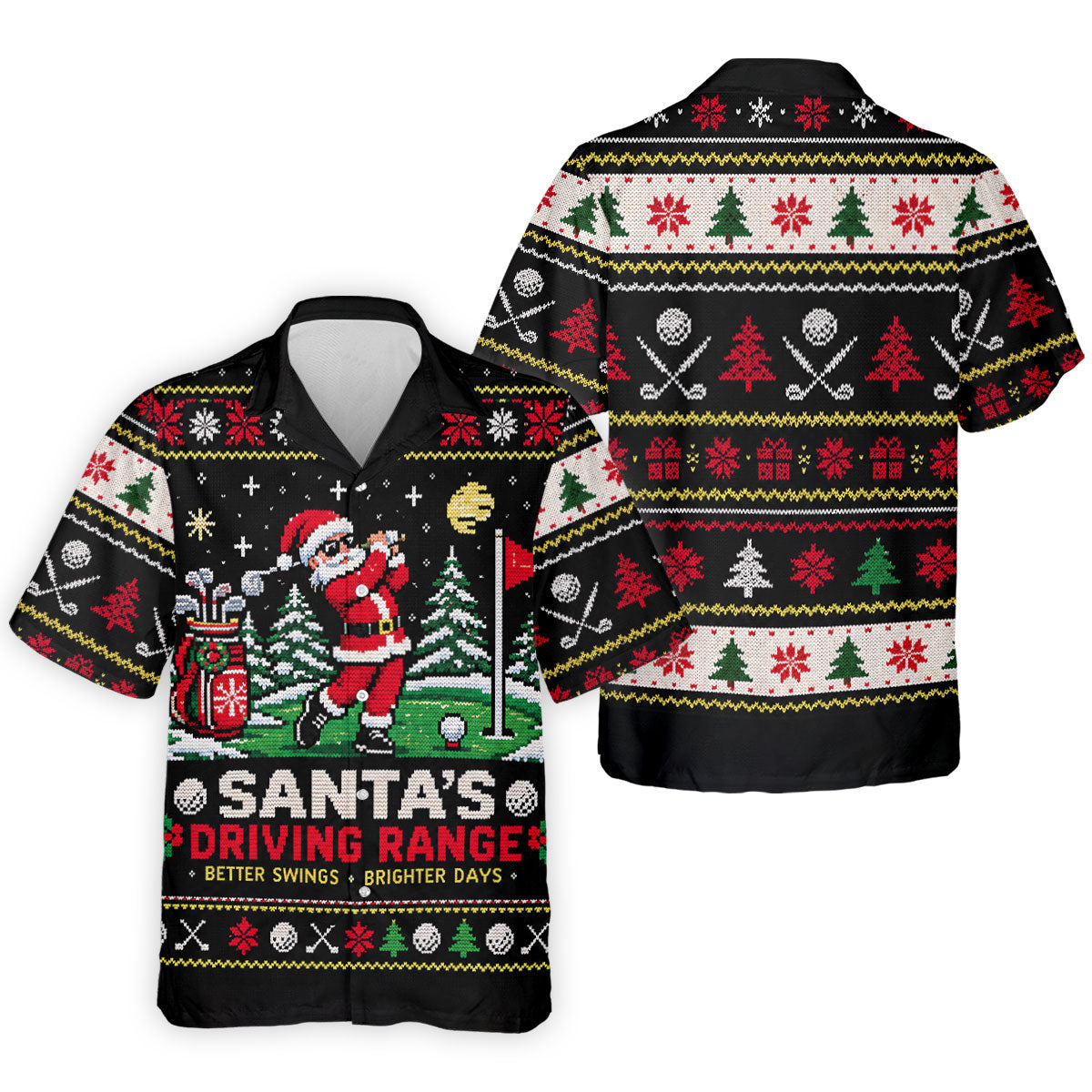 Santa Driving Range Christmas Golf Shirt, Golf Shirts For Men, Mens Golf Apparel