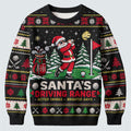 Ugly Christmas Sweater Santa Driving Range, Ugly Sweater Party, Holiday Party Sweater