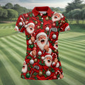 Santa Golf Ornaments Christmas Golf Shirt, Womens Golf Tops, Golf Gifts For Women