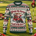 Ugly Christmas Sweater Sleigh My Name Golf Cart, Ugly Sweater Party, Golf Lover Gifts