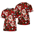 Santa Golf Ornaments Christmas Golf Shirt, Womens Golf Tops, Golf Gifts For Women