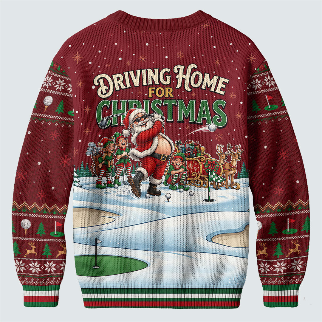 Ugly Christmas Sweater Driving Home For Christmas, Golf Lover Gifts, Funny Xmas Gift