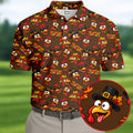 Turkey Squadgiving Thanksgiving Golf Shirt, Mens Golf Polo, Funny Mens Golf Shirts