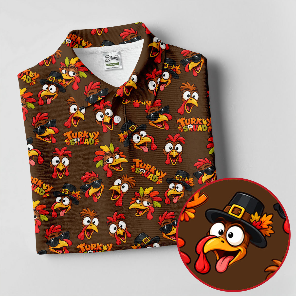 Turkey Squadgiving Thanksgiving Golf Shirt, Womens Golf Tops, Womens Golf Apparel