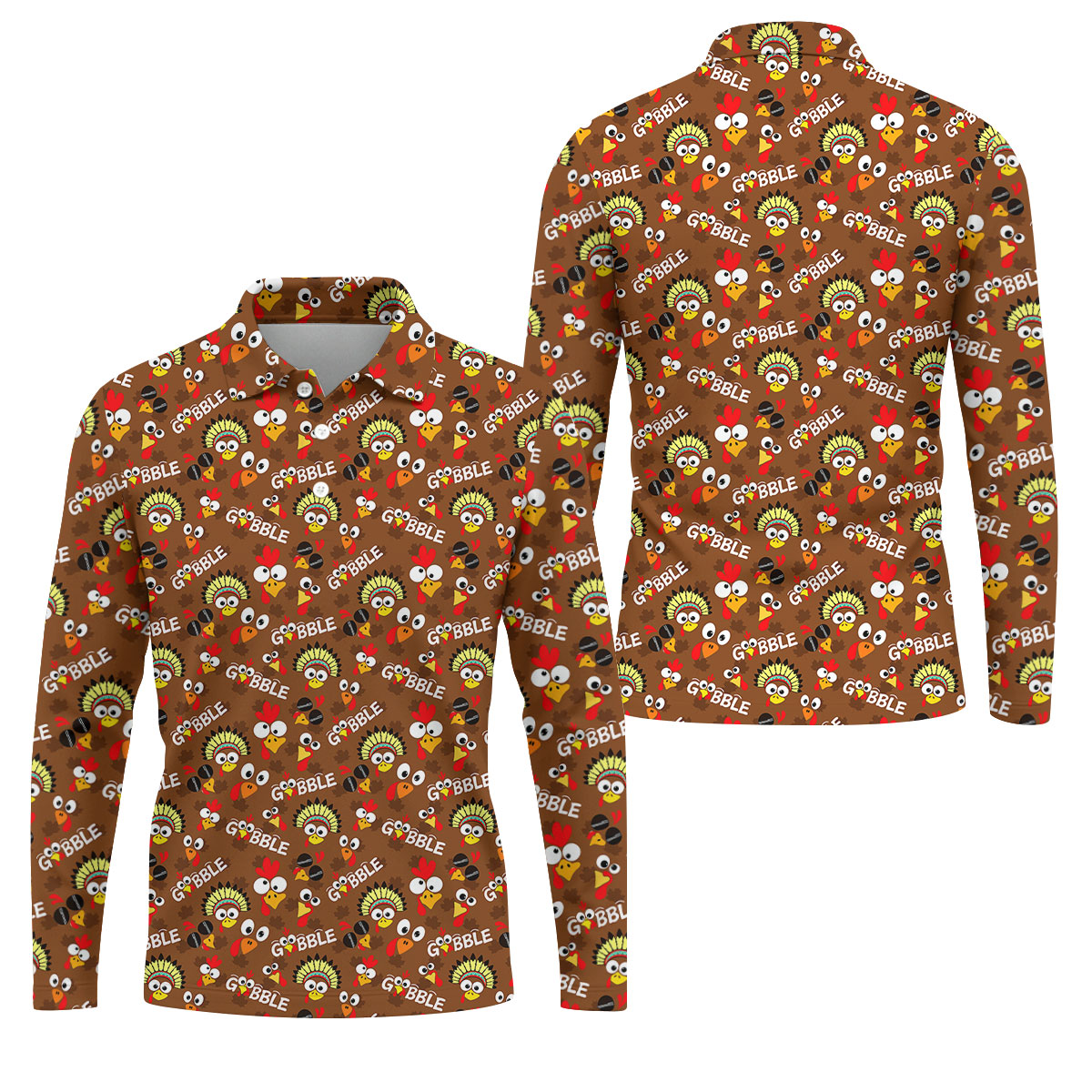Gobblegiving Thanksgiving Golf Shirt, Golf Shirts For Men, Mens Holiday Golf Shirts