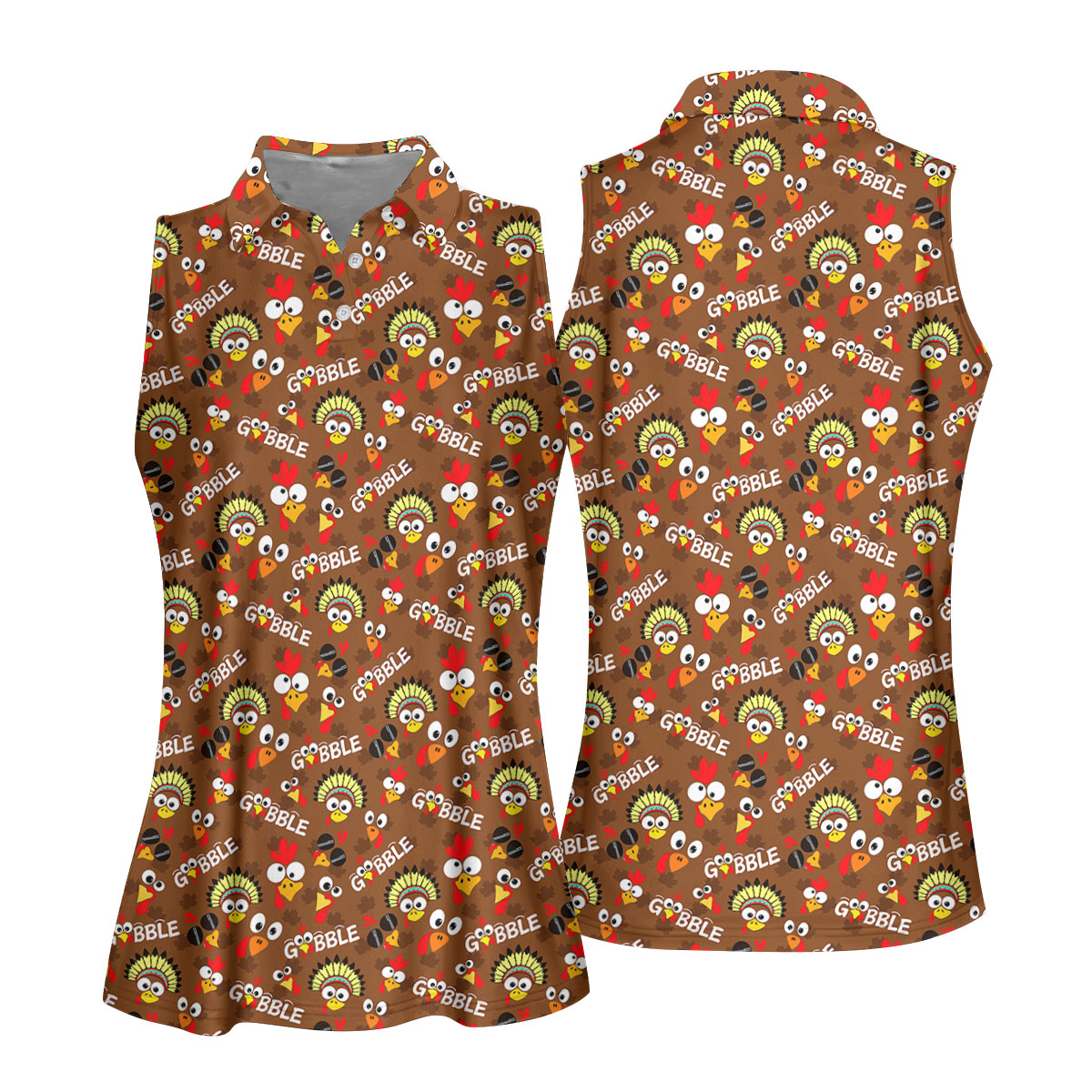 Gobblegiving Thanksgiving Golf Shirt, Womens Golf Apparel, Golf Shirts For Women