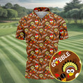 Gobblegiving Thanksgiving Golf Shirt, Golf Shirts For Men, Mens Holiday Golf Shirts