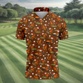 Golfgiving Turkey Cart Thanksgiving Golf Shirt, Mens Golf Polo, Golf Shirts For Men