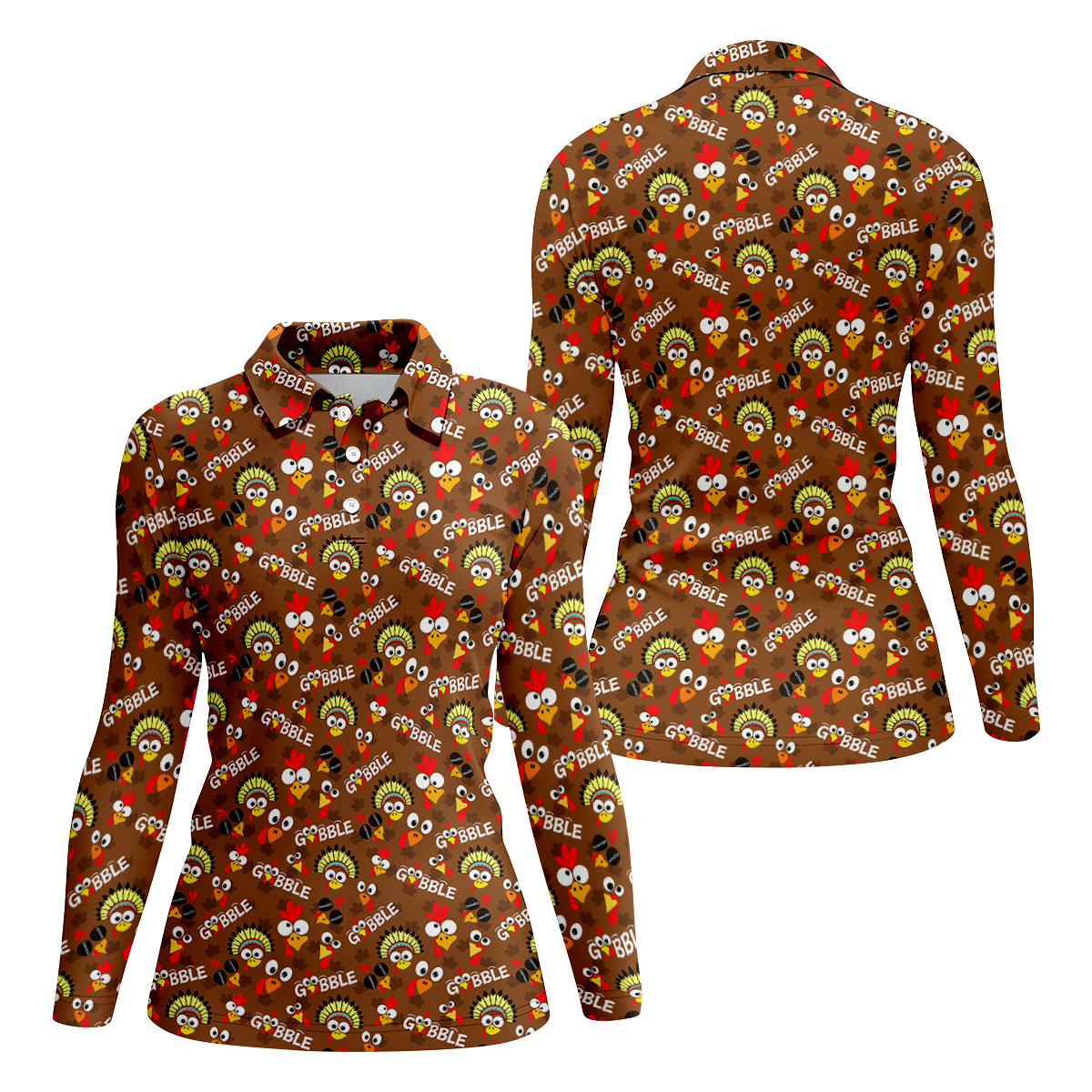 Gobblegiving Thanksgiving Golf Shirt, Womens Golf Apparel, Golf Shirts For Women