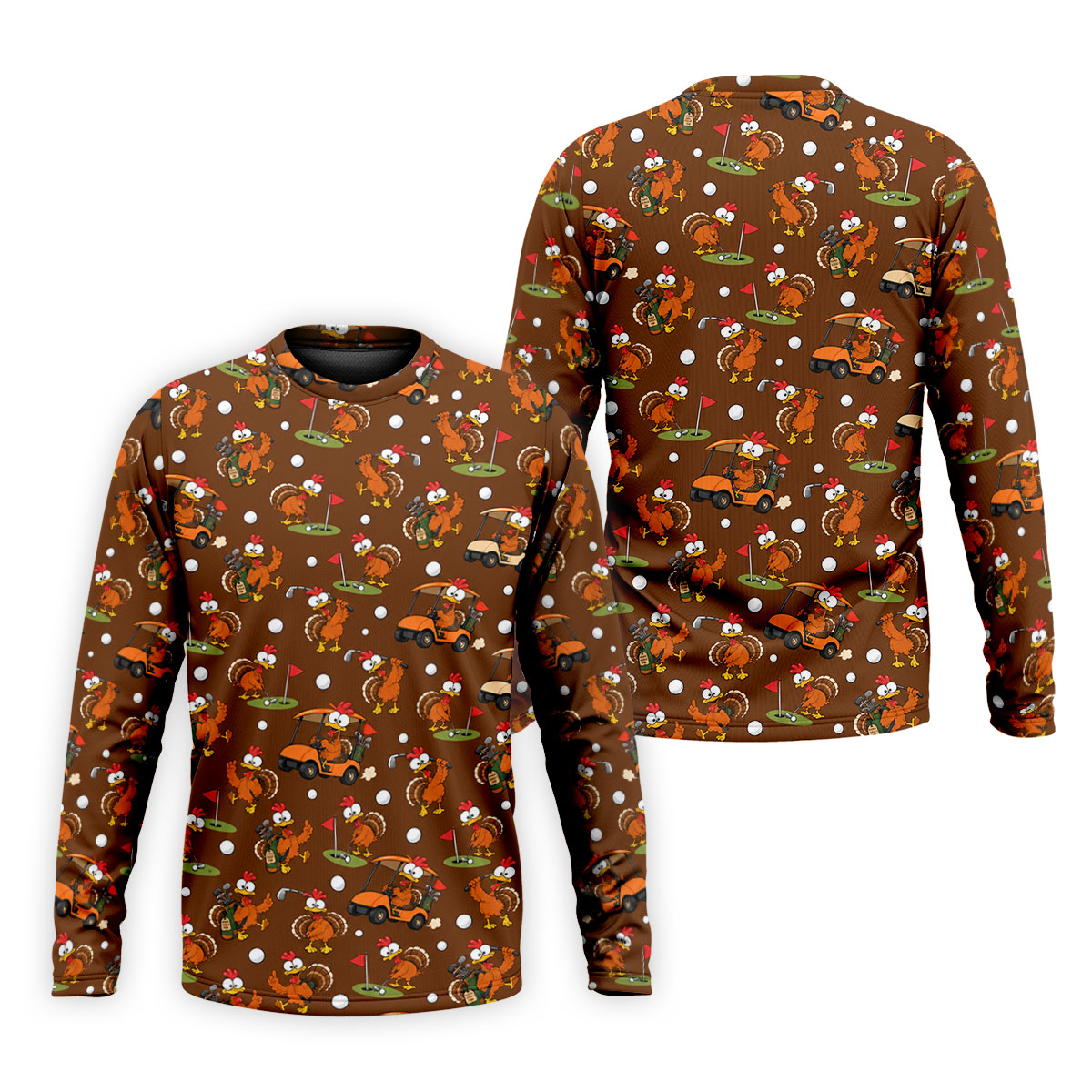 Golfgiving Turkey Cart Thanksgiving Golf Shirt, Mens Golf Polo, Golf Shirts For Men