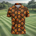 Thanksgiving Turkey Medallion Golf Shirt, Mens Golf Polo, Funny Mens Golf Shirts