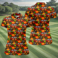 Thanksgiving Oh Snap Pumpkin Golf Shirt, Ladies Golf Shirts, Womens Golf Apparel