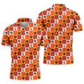 Thanksgiving Pumpkin Checker Turkey Golf Shirt, Mens Golf Polo, Golf Shirts For Men