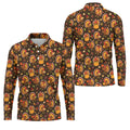 Thanksgiving Turkey Medallion Golf Shirt, Mens Golf Polo, Funny Mens Golf Shirts