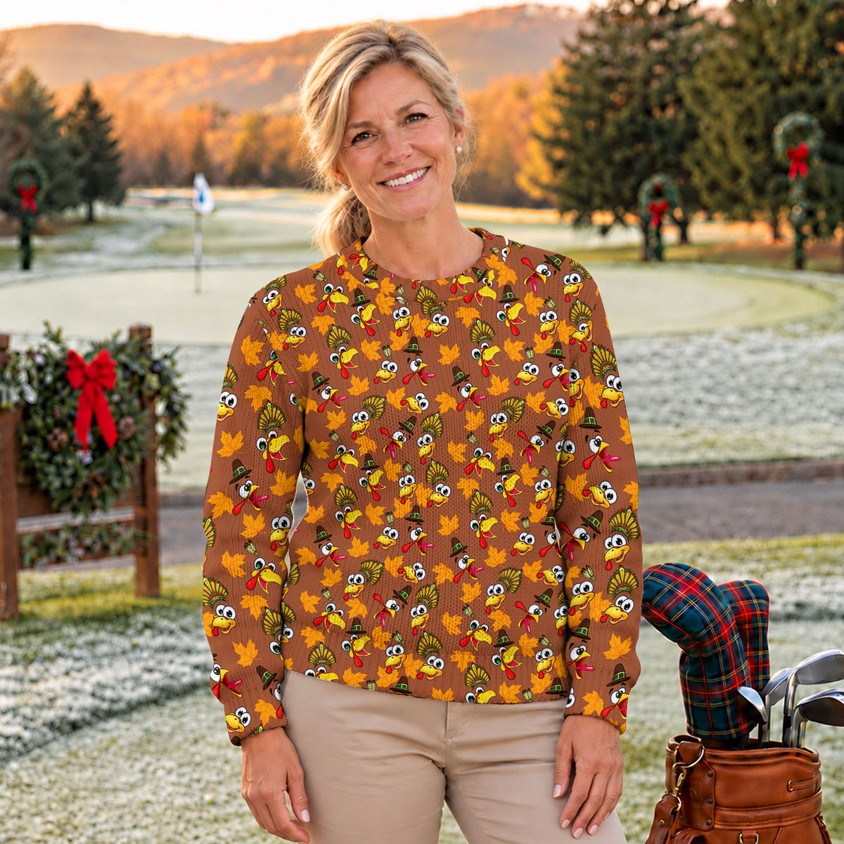 Ugly Christmas Sweater Thanksgiving Leaves, Ugly Sweater Party, Holiday Party Sweater