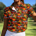 Thanksgiving Oh Snap Pumpkin Golf Shirt, Ladies Golf Shirts, Womens Golf Apparel