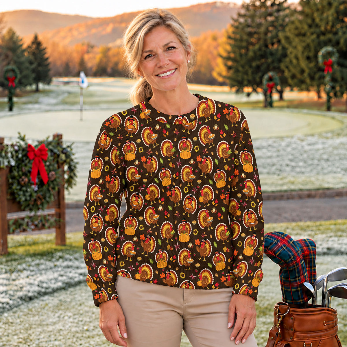 Ugly Christmas Sweater Thanksgiving Turkey Ring, Ugly Sweater Party, Golf Lover Gifts