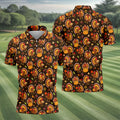 Thanksgiving Turkey Medallion Golf Shirt, Mens Golf Polo, Funny Mens Golf Shirts
