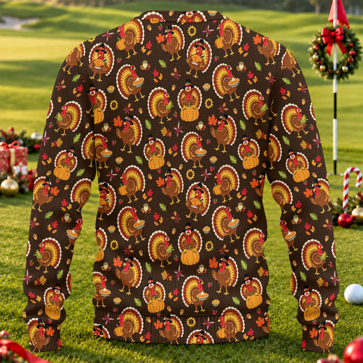 Ugly Christmas Sweater Thanksgiving Turkey Ring, Ugly Sweater Party, Golf Lover Gifts