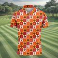 Thanksgiving Pumpkin Checker Turkey Golf Shirt, Mens Golf Polo, Golf Shirts For Men