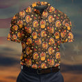 Thanksgiving Turkey Medallion Golf Shirt, Mens Golf Polo, Funny Mens Golf Shirts
