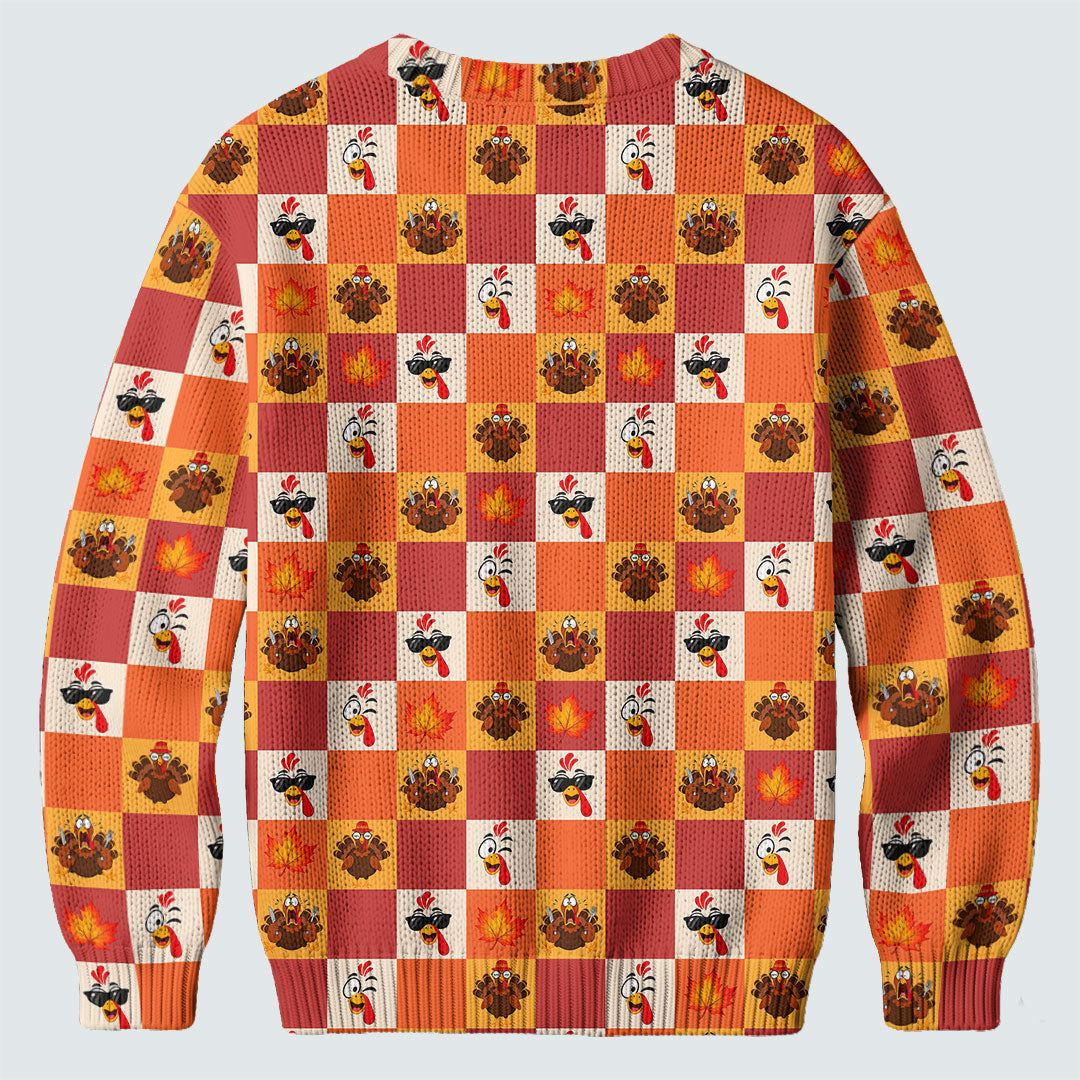 Ugly Christmas Sweater Thanksgiving Checker, Ugly Sweater Party, Funny Xmas Gift