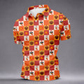 Thanksgiving Pumpkin Checker Turkey Golf Shirt, Mens Golf Polo, Golf Shirts For Men