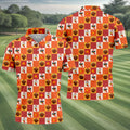 Thanksgiving Pumpkin Checker Turkey Golf Shirt, Mens Golf Polo, Golf Shirts For Men